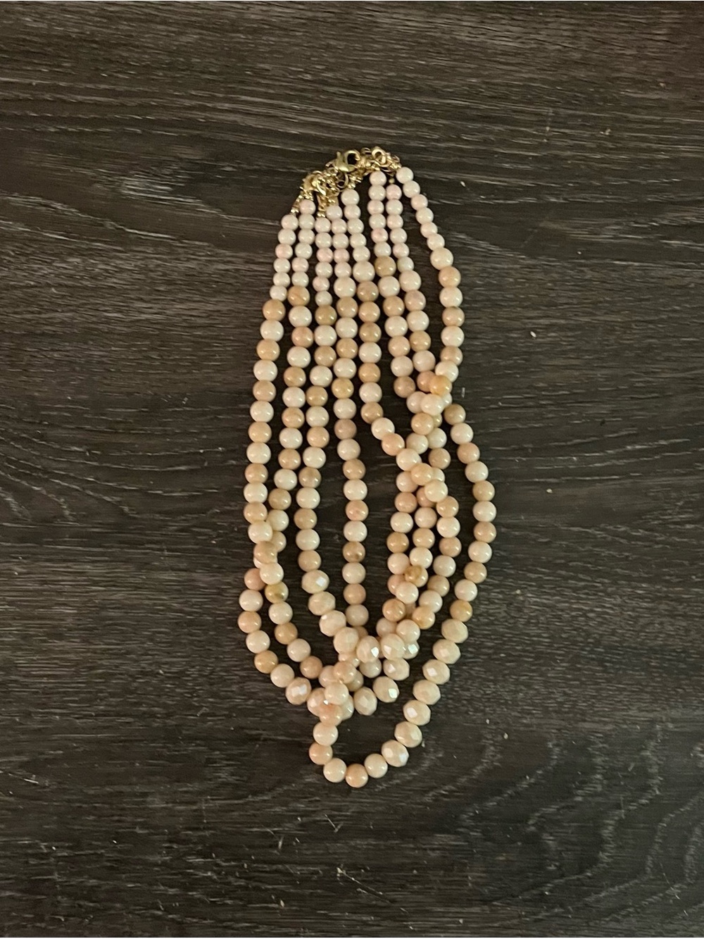 Park Lane Peach Multi-Strand Beaded Necklace with Gold-Tone Clasp